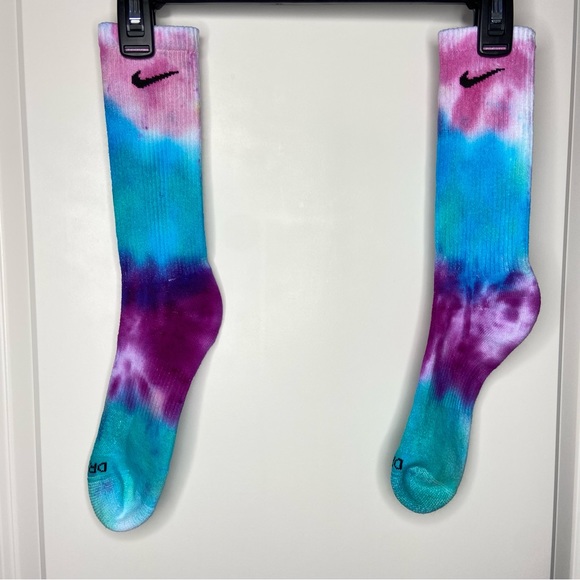 Nike Accessories - Nike Dri-Fit Tie Dye Socks Blue Pink Purple Hand Made Never Worn NWOT Size 5-10